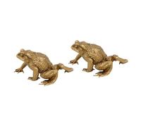 Terphadp 2 Pezzi Feng Shui Rame Tasca Soldi Rana Fortuna Rospo Figurine Cinese nel Metallo Decorazioni per La Casa Regalo