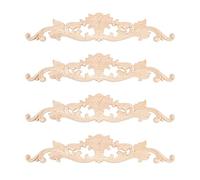 Terphadp 4 Pezzi nel Legno Intagliato Onlay Appliques Intaglio del Legno Decalcomania Non Verniciata Mobili Decorazione per La Decorazione della Porta di Home