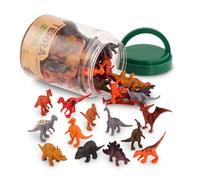 Terra by Battat - 60 pezzi - Mini dinosauri assortiti - Tirannosauro, Stegosauro e altro ancora - Figure di animali in plastica per bambini 3 anni +