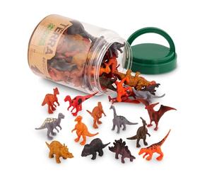 Terra by Battat - 60 pezzi - Mini dinosauri assortiti - Tirannosauro, Stegosauro e altro ancora - Figure di animali in plastica per bambini 3 anni +
