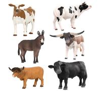 Terra by Battat - Farm Animal Set - Realistic Plastic Cow, Bull, and Farm Animal for Kids 3+ (6 pc)