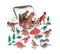 Terra by Battat - Mondo preistorico - Figurine di dinosauri e accessori - Secchiello per animali giocattolo da 60 pezzi per bambini - Animale giocattolo Dino - 3 anni +