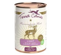 Terra Canis Light 6 x 400 g Alimento umido per cani - Selvaggina con Cetriolo, Pesca e Tarassaco