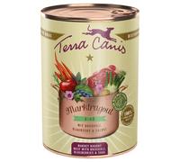 Terra Canis Spezzatino 6 x 385 g Alimento umido per cane - Manzo con Broccoli, Mirtilli e Salvia
