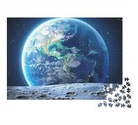 Terra dalla Luna Puzzle per Adulti Puzzle 1000 Pezzi Gioco di Puzzle 1000 Pezzi Vista Notturna Relax Famiglia 52x38cm/1000pcs