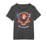 Terra dei Liberi, Patria dei Coraggiosi Maglietta, Donna Plus-Size, Grigio Scuro, 4X
