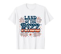 Terra del Rizz Groovy 4 luglio Orgoglio patriottico americano Maglietta