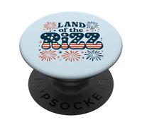 Terra del Rizz Groovy 4 luglio Orgoglio patriottico americano PopSockets PopGrip Adesivo