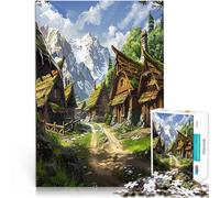 Terra del villaggio di montagna Puzzle da 1000 pezzi per adulti Giocattolo educativo antistress Ogni pezzo è unico - Gioco divertente e stimolante per tutta la famiglia 38x26cm