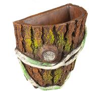 Terra Della Decorazione Sospesa - Portapiante Effetto Legno - 1 pz.