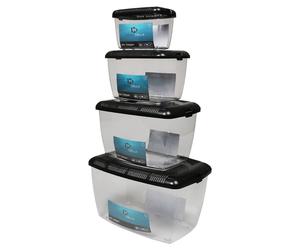 Terra Della Tierbox Pet Keeper Nera Per Roditori, Rettili, Insetti, Pesci