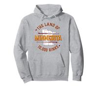 Terra di 10.000 Piste (Marrone e Giallo Dorato) Minnesota Felpa con Cappuccio