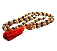 Terra Divine Mala Combinazione Di Rudraksha Perline Lava Rock 5 Mukhi