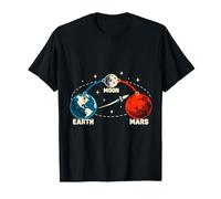 Terra Luna Marte Retro Space Travel Map Maglietta