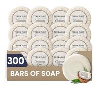 Terra Pure - Sapone da hotel al tè bianco e cocco | Set di articoli da toeletta da viaggio alla rinfusa per Airbnb Essentials | Barra da 0,6 oz