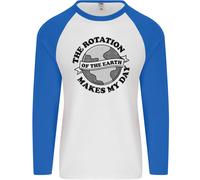 Terra Rotazione Astronomia Pianeti Universo Uomo L/S Baseball T-Shirt