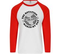 Terra Rotazione Astronomia Pianeti Universo Uomo L/S Baseball T-Shirt