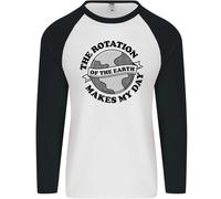 Terra Rotazione Astronomia Pianeti Universo Uomo L/S Baseball T-Shirt