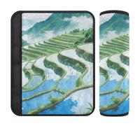 Terraced Field Green - Cuscinetti per cinghie di sicurezza per seggiolino auto, confezione da 2, per fermare il taglio della cintura di sicurezza nel collo, cuscinetti per cintura per auto