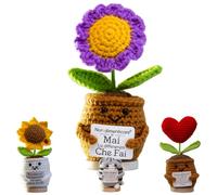 TerraDesign® | Fiore Uncinetto | Regalo Donna Compleanno | Idea Originale | Margherita Viola | Ringraziamento Maestra Educatrice Insegnante Amica | Fine Anno Laurea | Pensiero Infermiera Pensionamento