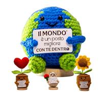TerraDesign® | Statuetta Artigianale | Regalo di Ringraziamento Uomo Donna | Decorazione Casa Interni | Mondo Portafortuna Dedica | Pensierino Compleanno Migliore Amica Collega | Regalo per Chi Ha Tutto
