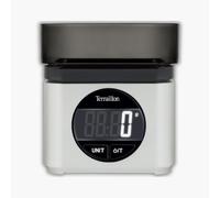 TERRAILLON - BA22 MITICA - Bilancia da cucina elettronica, design iconico e retrò, ciotola integrata 0,7L, grande schermo LCD, display XXL numeri, funzione tara, grigio
