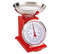 TERRAILLON - Bilancia da cucina vintage - Tara manuale, quadrante grande e vaschetta da 1 litro, capacità 5 kg - Modello 'Tradition 500' rosso