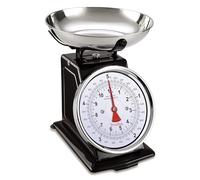 TERRAILLON 14477 Bilancia meccanica decorativa retrò - 5 kg - ciotola 1 L - Quadrante grande - Metallo - Nero