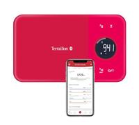 Terraillon - Bilancia da cucina connessa, Per Smartphone/Tablet, Calcolo del consumo energetico, Tara, Conversioni liquidi, Timer, Bluetooth Smart, 5 kg, NutriTab, Cranberry