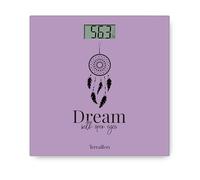 Terraillon One Pastel - Bilancia pesata compatta e ultra piatta, 27 cm x 27 cm, ripiano in vetro-schermo LCD-capacità 160 kg, graduazione 100 g, colore: Viola