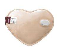 TERRAILLON - WITH LOVE, Borsa dell'acqua calda elettrica, finitura velluto, ricarica rapida 8-12 min, fino a 6 ore di calore, alleviare il dolore muscolare-mestruale-articolare, rosa beige