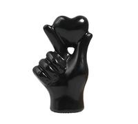 TerraKey Love Finger Hand Gesto Statua in resina nera - Ornamento minimalista moderno da scrivania per la decorazione di casa e ufficio, regalo di San Valentino, 7,5 x 4,2 x 11 cm