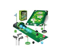 TERRAMUS Set da Golf 3 in 1 per Bambini con Ritorno Automatico Golf Dinosaursco, Tavolo da Golf Cornhole,Palline Luminose al LED,Tappeto per Il Putting,Mini Giochi di Golf,Regalo per Bambini 3-8 Anni