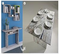 Terraneo Tavolo Consolle Estensibile, Grigio, 75 x 120 x 35 cm