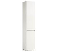 Terraneo mobile multiuso con cestello portabiancheria estraibile, colore bianco - Mobile salvaspazio per bagno o lavanderia, dimensioni compatte 45x37x195 cm
