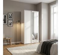Terraneo Armadio Guardaroba 2 ante scorrevoli con Asta Appendiabiti Dimensioni 90x45x194 cm colore Bianco - Terraneo
