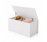 Terraneo baule contenitore bianco con chiusura rallentata soft-close - Mobile salvaspazio pratico e sicuro, dimensioni 90x45x45 cm, ideale per soggiorno, ingresso o camera