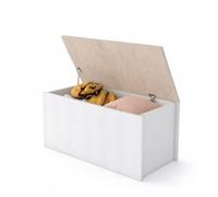 Terraneo baule contenitore con chiusura rallentata soft-close - Mobile salvaspazio pratico e sicuro, dimensioni 90x45x45 cm, ideale per soggiorno, ingresso o camera (Bianco rovere)