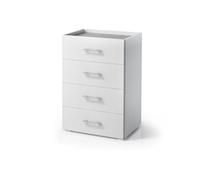 Terraneo mobile 4 cassetti bianco con piano cemento e vassoio contenitore - Pratico, capiente e dal design moderno, dimensioni compatte 60x41x87 cm