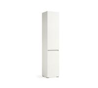 Terraneo mobile multiuso con cestello portabiancheria estraibile, colore bianco - Mobile salvaspazio per bagno o lavanderia, dimensioni compatte 45x37x195 cm