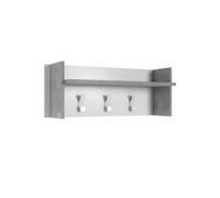 Terraneo pannello appendiabiti bianco cemento con ampio ripiano e 3 ganci robusti - Soluzione moderna e funzionale per ingresso o corridoio, dimensioni 90x29x34 cm