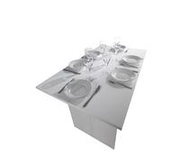 Terraneo Consolle allungabile Tavolo in legno MDF 120x35/70x75h cm colore Bianco - EL530 Serie Opl