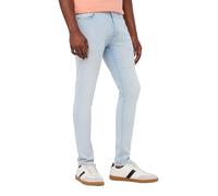 TERRANOVA Jeans Uomo Skinny a Vita Media con 5 Tasche e Lavaggio Chiaro Colore Blu Denim Chiaro Taglia 46