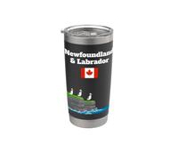Terranova Labrador Puffins Sea Cliffs Canada viaggio bandiera Bicchiere termico in acciaio inox doppia parete
