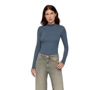 TERRANOVA Maglia Donna Lupetto a Costine - Maniche Lunghe, Aderente, Tinta Unita - Blu Polvere - M