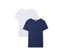 TERRANOVA Pack 2 t-Shirt Tinta Unita basiche da Donna Colore 1x Bianco, 1x Blu Taglia M