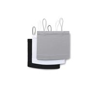 TERRANOVA Pack 3 Canotta Top Seamless a Costine con Spalline Sottili - 1x Bianco, 1x Nero, 1x Grigio - XS/S