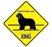 Terranova Xing Caution Crossing, cartello in metallo per cani, regalo per casa, ufficio, bar, decorazione da parete per interni ed esterni, cartello quadrato da 12 x 12 pollici