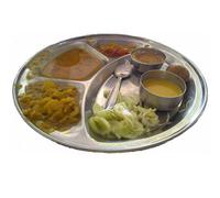 Terrapin Trading Ltd Piatto Thali in Acciaio Inox 381, 32cm, 4 Scomparti