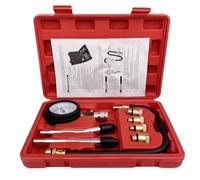 TERRARIDE Tester di Compressione, Manometri Compressione per Motori Benzina, Olio Tester per Compressione, 0-21 Bar o 0-300 PSI con 4 Adattatore M10 M12 M14 M18 per Test di Pressione e Perdite, Rosso